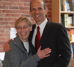 Anastasia Weigle with Governor Baldacci at In A Bind Studio